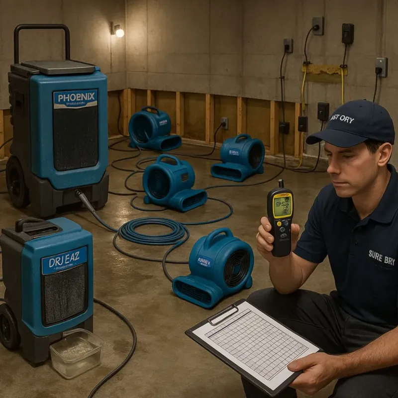 Structural Drying and Dehumidification process in Lakeview Estates, GA